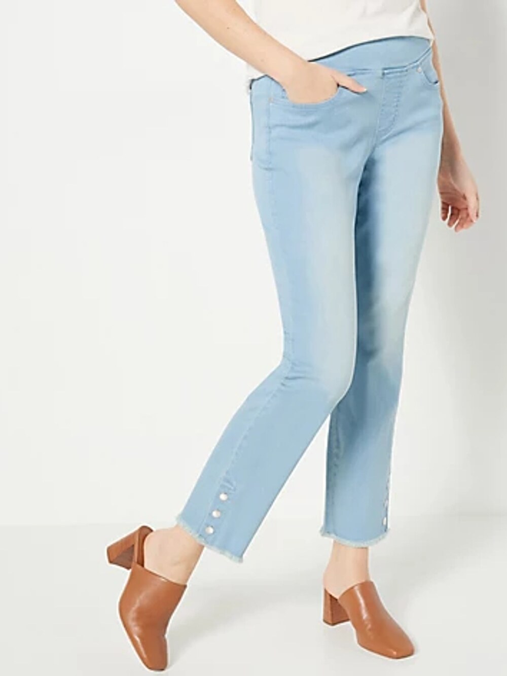Belle by Kim Gravel TripleLuxe Denim Jeans Light Wash Blue Women's 0